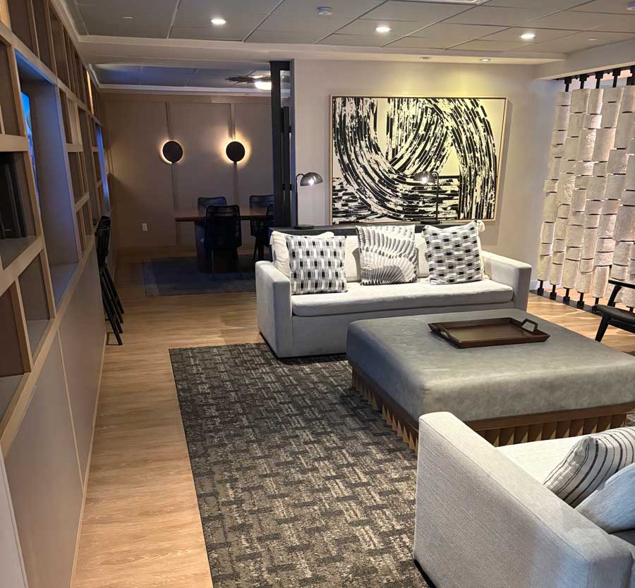 Welcoming lobby of a modern multi-family building