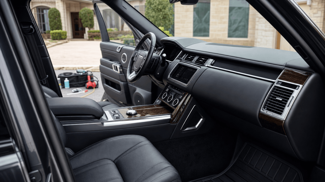 Pristine detailed luxury SUV interior
