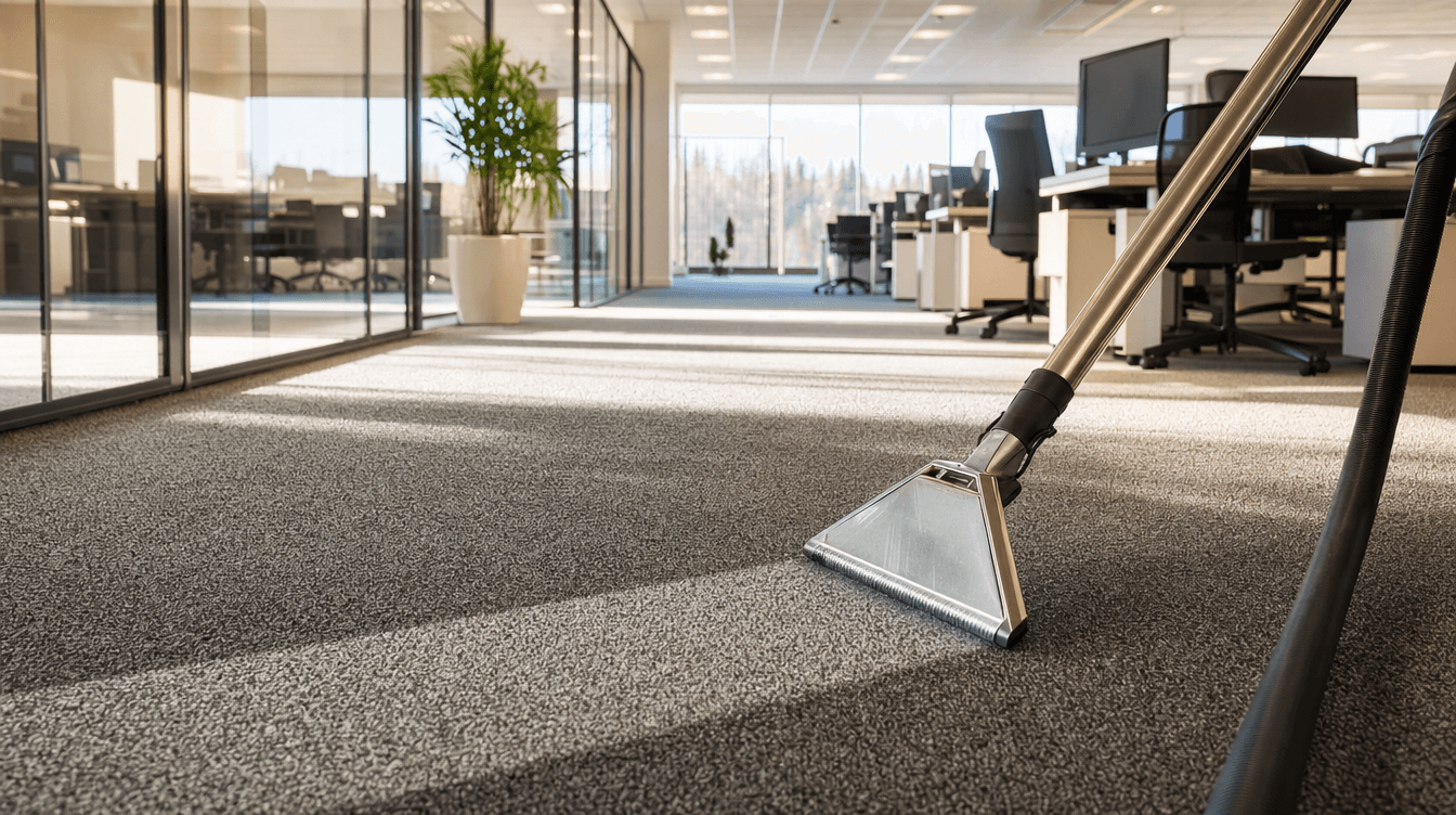 Commercial carpet extraction in a modern office