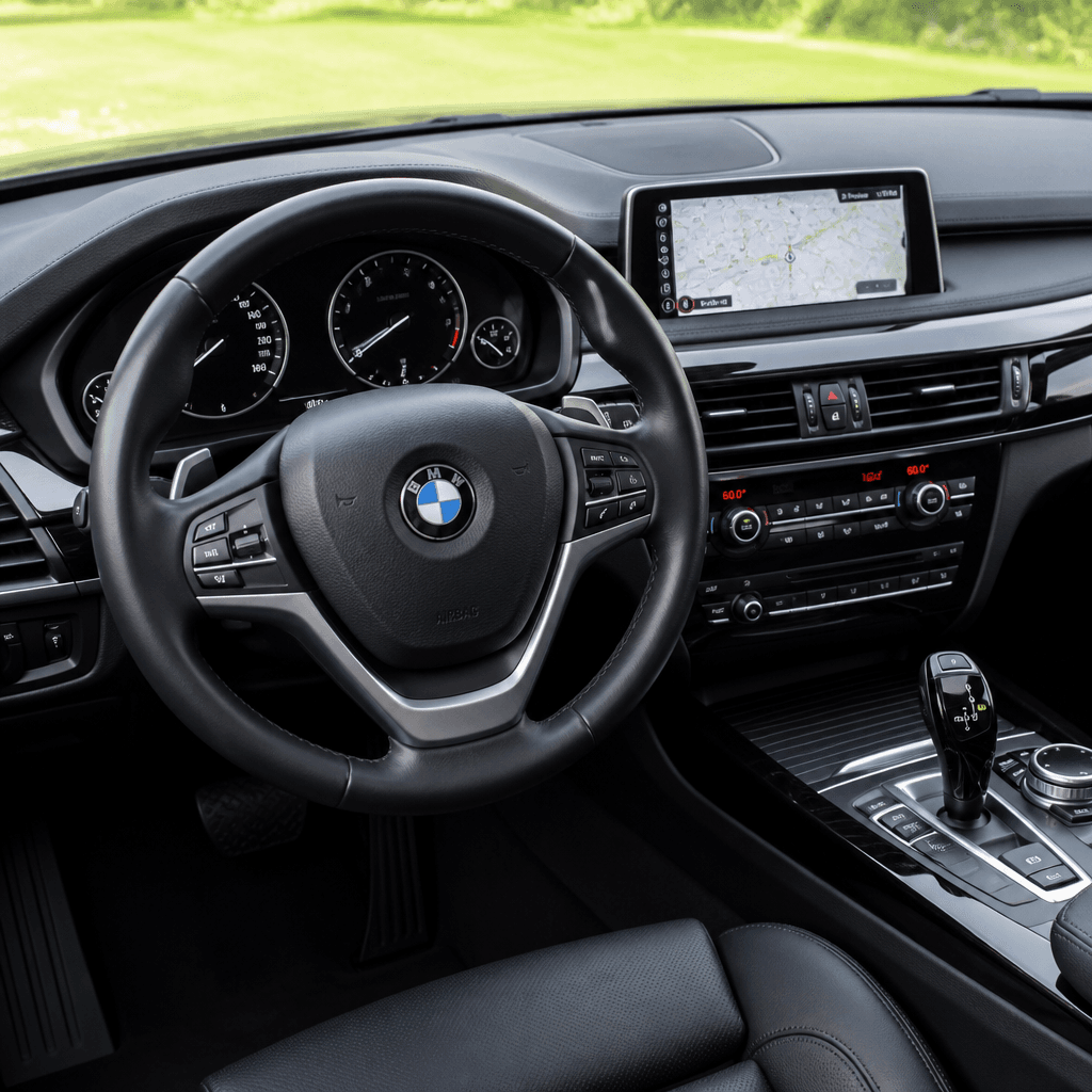 Spotless car interior dashboard and console after detailing